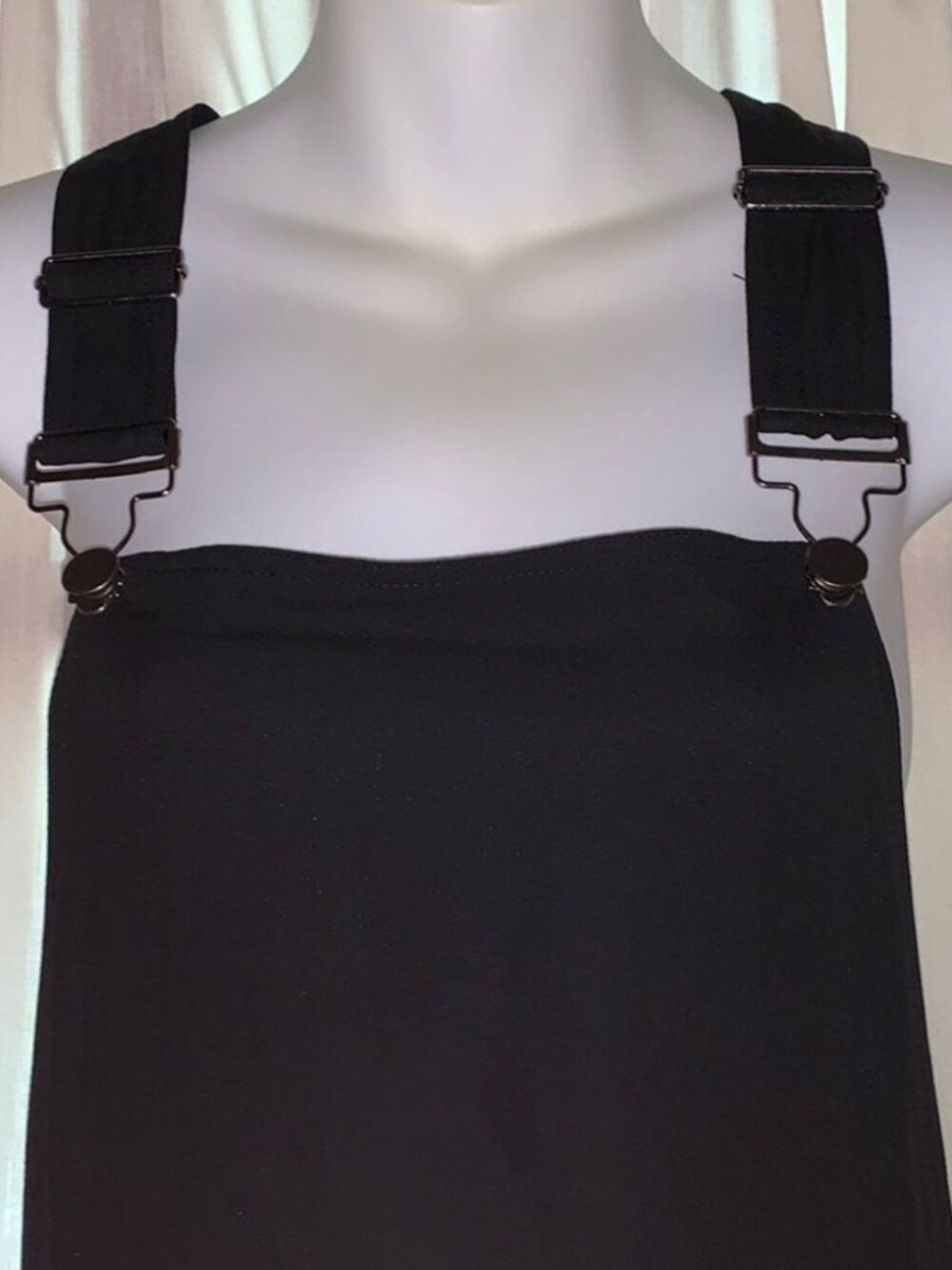 Anthropologie Sans Souci Overall Maxi Dress Apron Bib Pinafore Black Chiffon MED - Picture 6 of 9